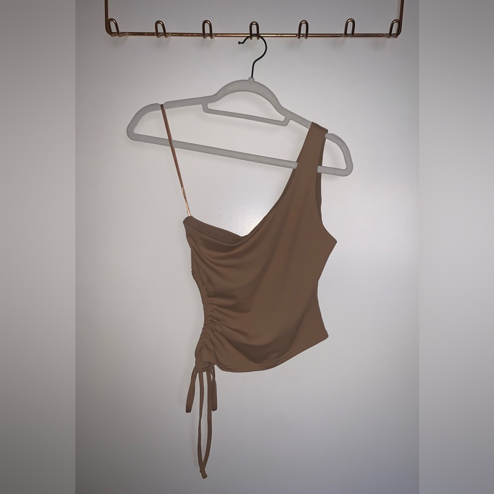 White Fox Boutique One Shoulder Cutout Tank